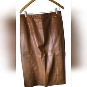 Marc New York Tan FAUX Leather Pencil Skirt